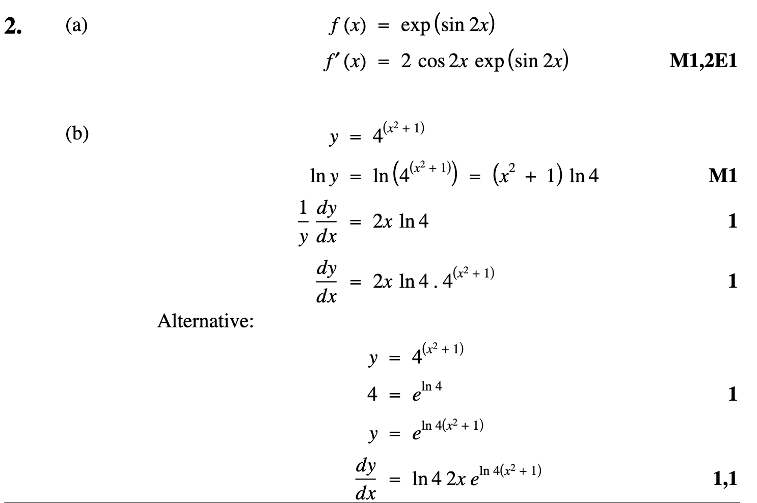 2007 Question 2 Marking Instructions