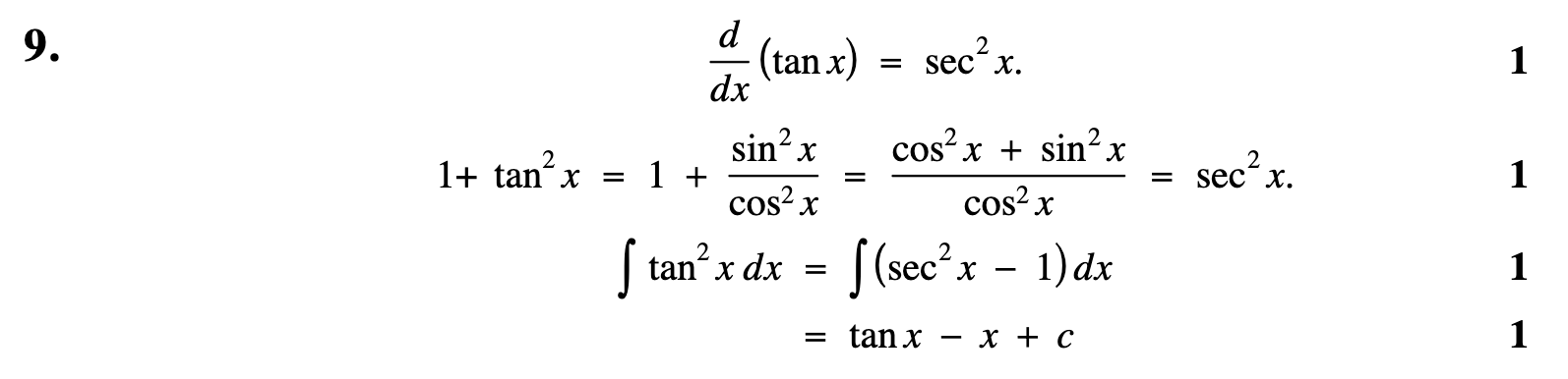 2008 Question 9 Marking Instructions