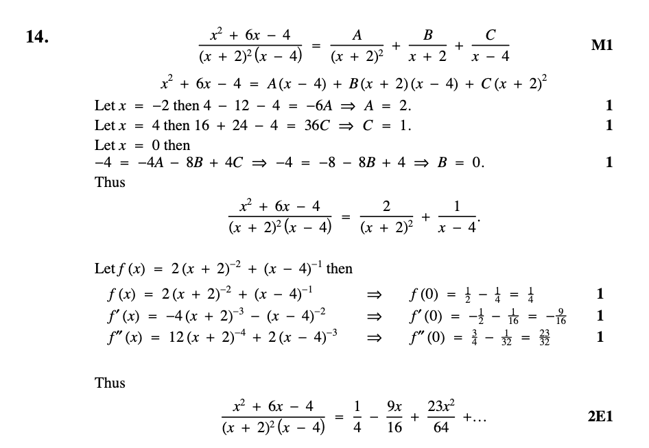 2009 Question 14 Marking Instructions