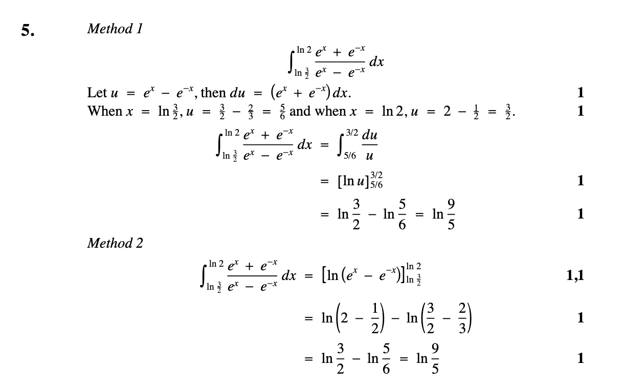 2009 Question 5 Marking Instructions