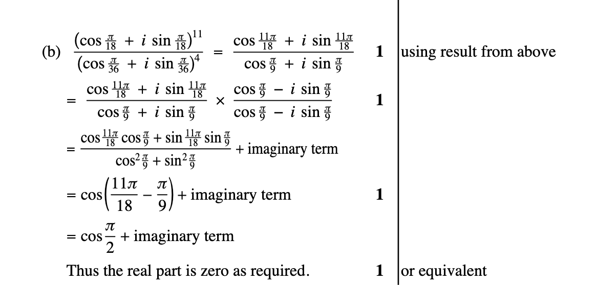 2012 Question 16b Marking Instructions