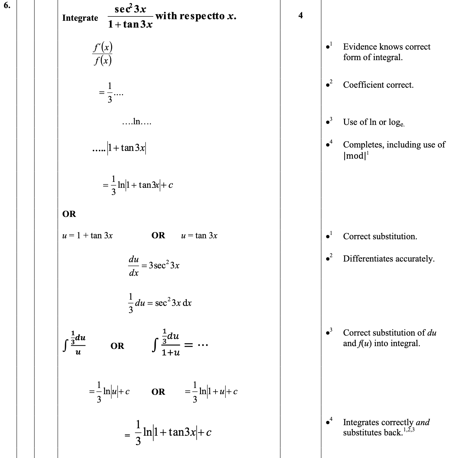 2013 Question 6 Marking Instructions