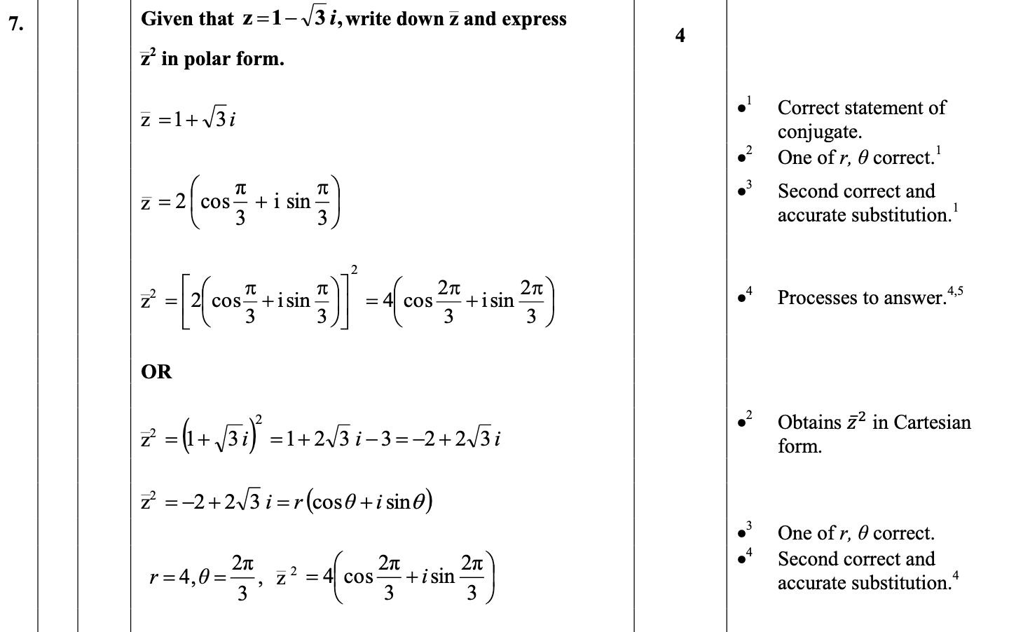 2013 Question 7 Marking Instructions