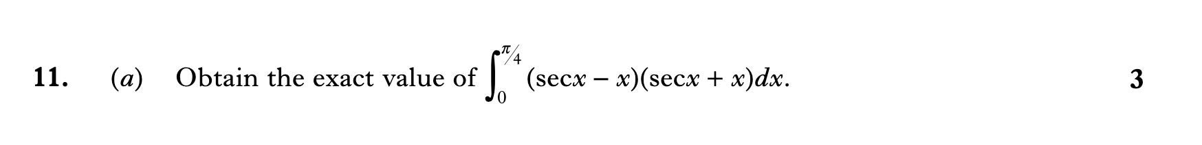 2011 Question 11a