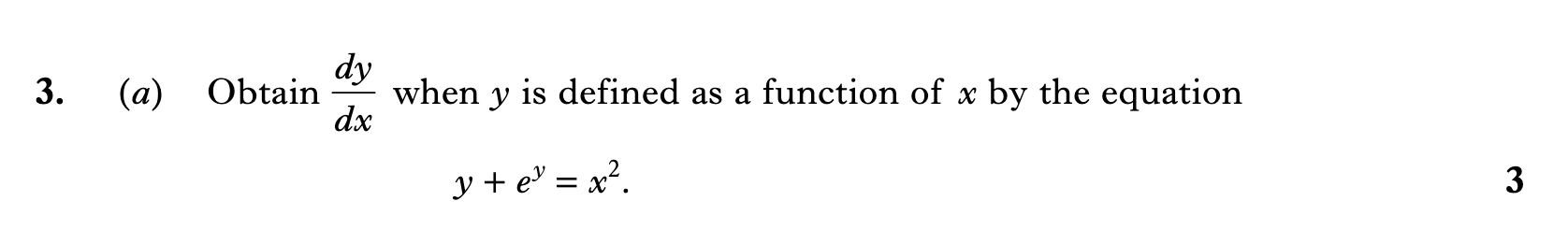 2011 Question 3a