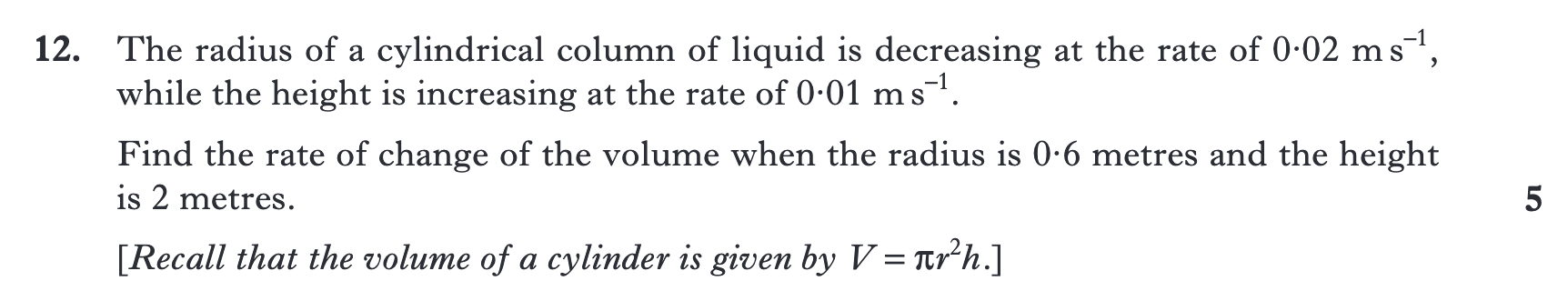 2012 Question 12