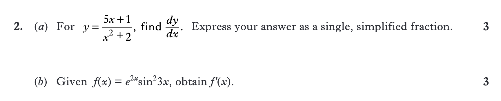 2015 Question 2